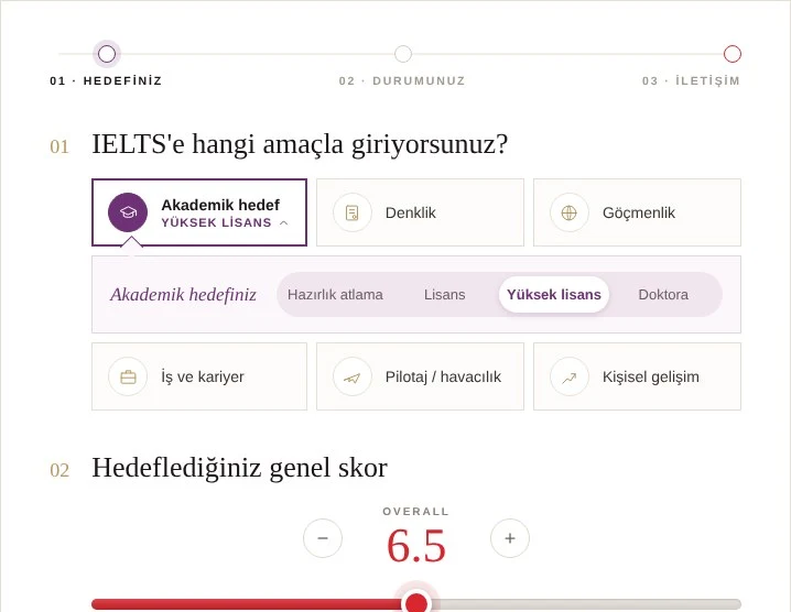 Değerlendirme formunun ilk adımı